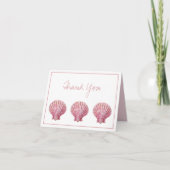 Coastal Pink Seashell gepersonaliseerd Bedankkaart (Voorkant)
