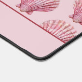 Coastal Pink Seashell gepersonaliseerd Bureaumat (Hoek)