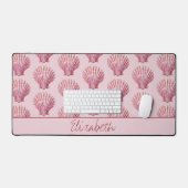 Coastal Pink Seashell gepersonaliseerd Bureaumat (Keyboard & Muis)