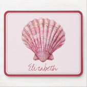Coastal Pink Seashell gepersonaliseerd Muismat (Voorkant)
