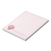 Coastal Pink Seashell gepersonaliseerd Notitieblok (Linkerzijde)