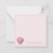 Coastal Pink Seashell gepersonaliseerd Notitiekaartje (Voorkant)
