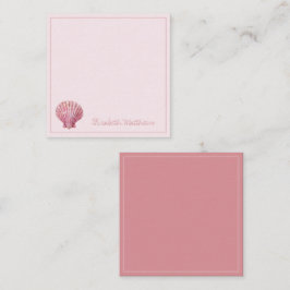 Coastal Pink Seashell gepersonaliseerd Notitiekaartje