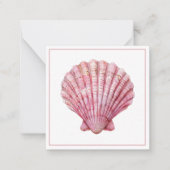 Coastal Pink Seashell gepersonaliseerd Notitiekaartje (Voorkant)