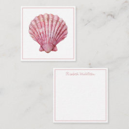 Coastal Pink Seashell gepersonaliseerd Notitiekaartje