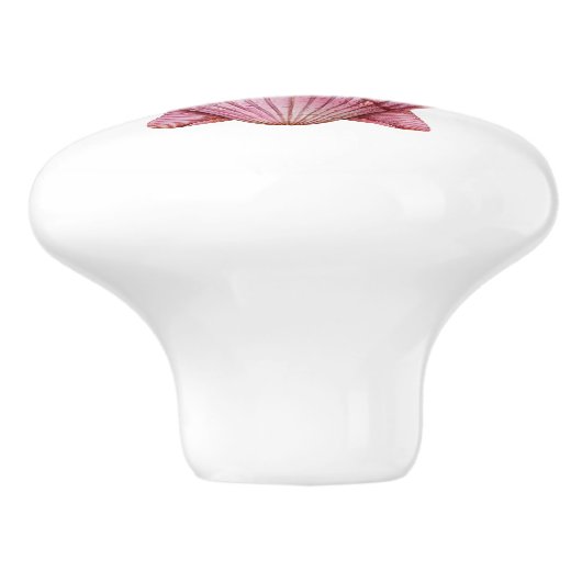 Coastal Pink Seashell Keramische Knop (Zijkant)
