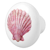 Coastal Pink Seashell Keramische Knop (Rechts)