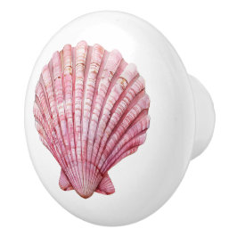 Coastal Pink Seashell Keramische Knop