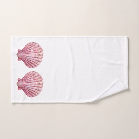 Coastal Pink Seashell op wit Bad Handdoek (Handdoek)