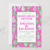 Coastal Pink Seashell Repetitie Diner Uitnodiging (Voorkant)