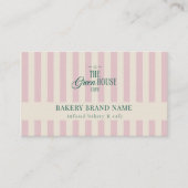 Coastal Pink Stripes Bakkerij Logo Loyalty Punch Visitekaartje (Voorkant)