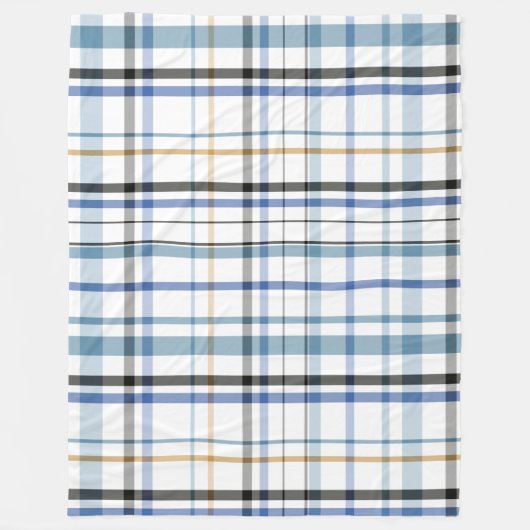 Coastal Plaid Charm: Strandgeïnspireerd Fleece Deken (Voorkant)