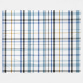 Coastal Plaid Charm: Strandgeïnspireerd Fleece Deken (Voorkant (Horizontaal))