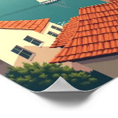 Coastal Portugal – Retro Seaside Escape Poster (Hoek)