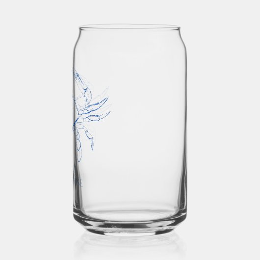 Coastal Preppy Blue Crab gepersonaliseerd Blikvorm Glas (Links)