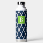 Coastal Preppy Nautical Monogram - Navy & Lime Waterfles (Links)