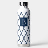Coastal Preppy Nautical Monogram - White & Navy Waterfles (Links)