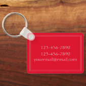 Coastal Preppy Red and White Lobster Monogram Sleutelhanger (Achterkant)