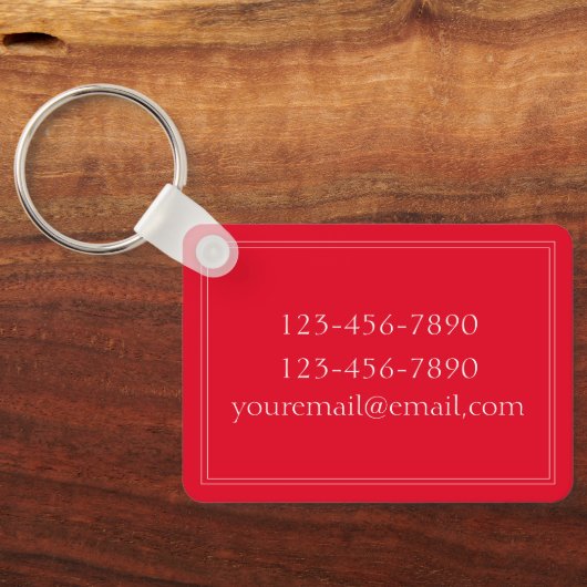 Coastal Preppy Red and White Lobster Monogram Sleutelhanger (Achterkant)