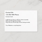 Coastal Real Estate Theme Business Cards Visitekaartje (Achterkant)