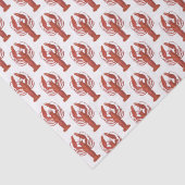 Coastal Red Oranje Antiek Lobster Patroon Tissuepapier (Detail)