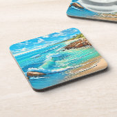 Coastal Rock Scene Design Bier Onderzetter (Linkerzijde)