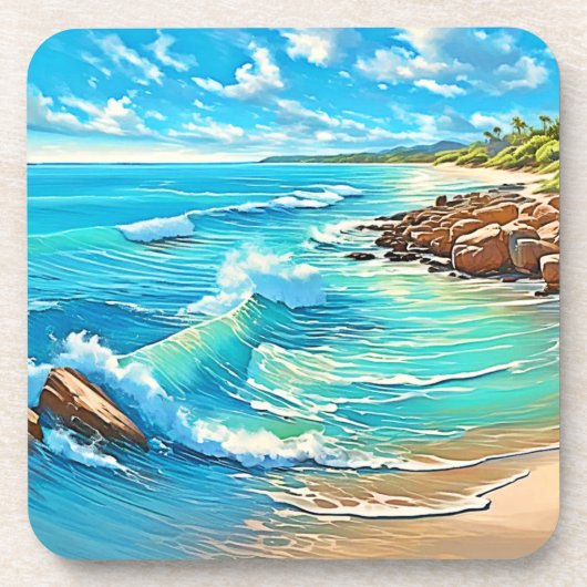 Coastal Rock Scene Design Bier Onderzetter (Voorkant)