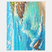 Coastal Rock Scene Design Fleece Deken (Voorkant)