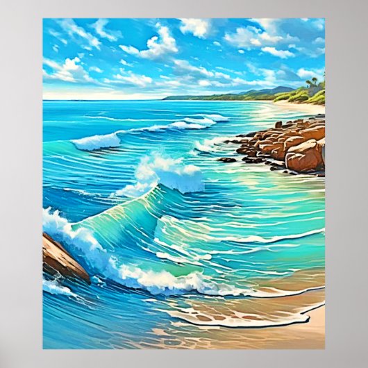 Coastal Rock Scene Design Poster (Voorkant)
