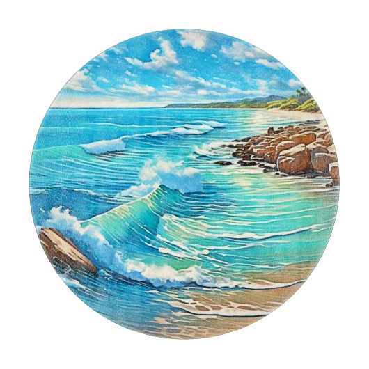 Coastal Rock Scene Design Snijplank (Voorkant)