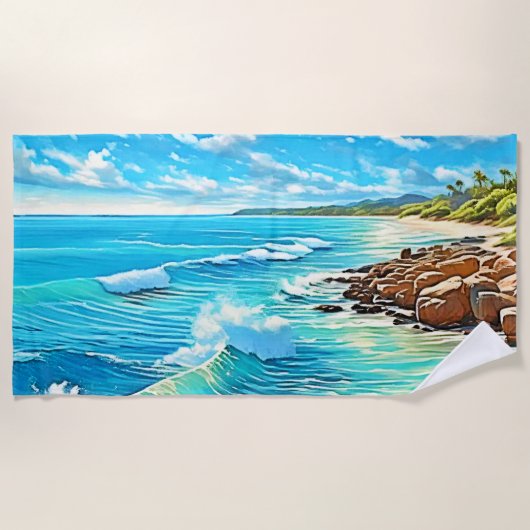 Coastal Rock Scene Design Strandlaken (Voorkant)