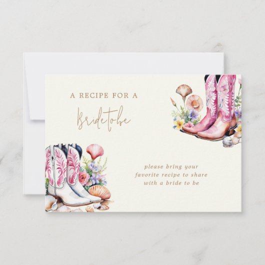 Coastal Roze Cowgirl Vrijgezellenfeest Behuizing k RSVP Kaartje (Voorkant)