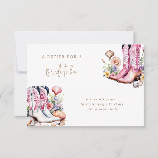 Coastal Roze Cowgirl Vrijgezellenfeest Behuizing k RSVP Kaartje (Voorkant)