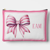 Coastal Roze en Witte Waterverf Bow Monogram Etui (Voorkant)