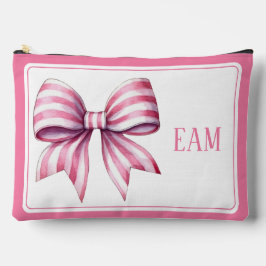 Coastal Roze en Witte Waterverf Bow Monogram Etui