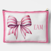 Coastal Roze en Witte Waterverf Bow Monogram Etui (Achterkant)