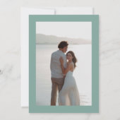 Coastal Sage Stripes Photo Stylish Trendy Wedding Save The Date (Achterkant)