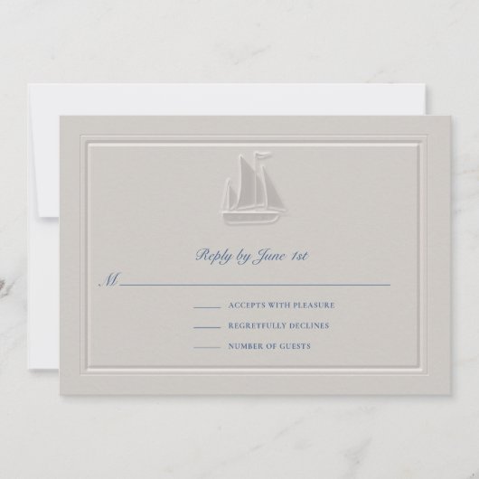 Coastal Sailboat Formal Classic Wedding Response (Voorkant)