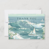 Coastal Sailboat Ocean Wedding Bedankkaart (Voorkant)