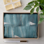 Coastal Sailboat Waves Nautical Pattern (3) Tissuepapier (Geschenk)