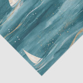 Coastal Sailboat Waves Nautical Pattern (3) Tissuepapier (Detail)