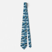 Coastal Sailboat Waves Nautical Pattern (4) Stropdas (Voorkant)