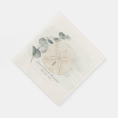 Coastal Sand Dollar & Eucalyptus watercolor Servet (Hoek)