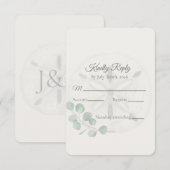 Coastal Sand Dollar Watercolor RSVP Kaartje (Voorkant / Achterkant)