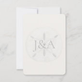Coastal Sand Dollar Wedding  RSVP Kaartje (Achterkant)