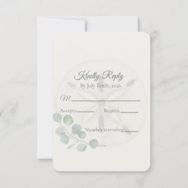 Coastal Sand Dollar Wedding  RSVP Kaartje