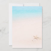 Coastal Sand & Sea Starfish wedding invitation Kaart (Achterkant)