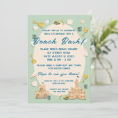 Coastal Sandcastle Beach Verjaardag Baby shower Kaart (Staand voorkant)
