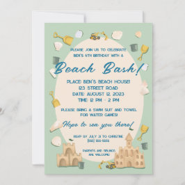 Coastal Sandcastle Beach Verjaardag Baby shower Kaart