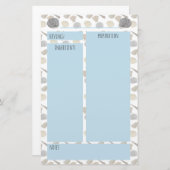 Coastal Sea Shells Recept Multomap Pagina's Briefpapier (Voorkant / Achterkant)